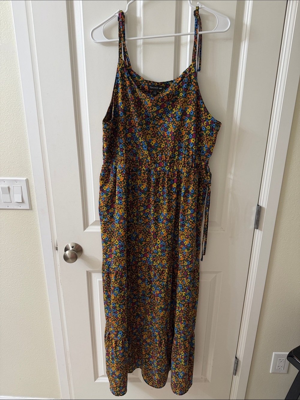Toad&Co Floral Maxi Dress in Black, Yellow, Blue